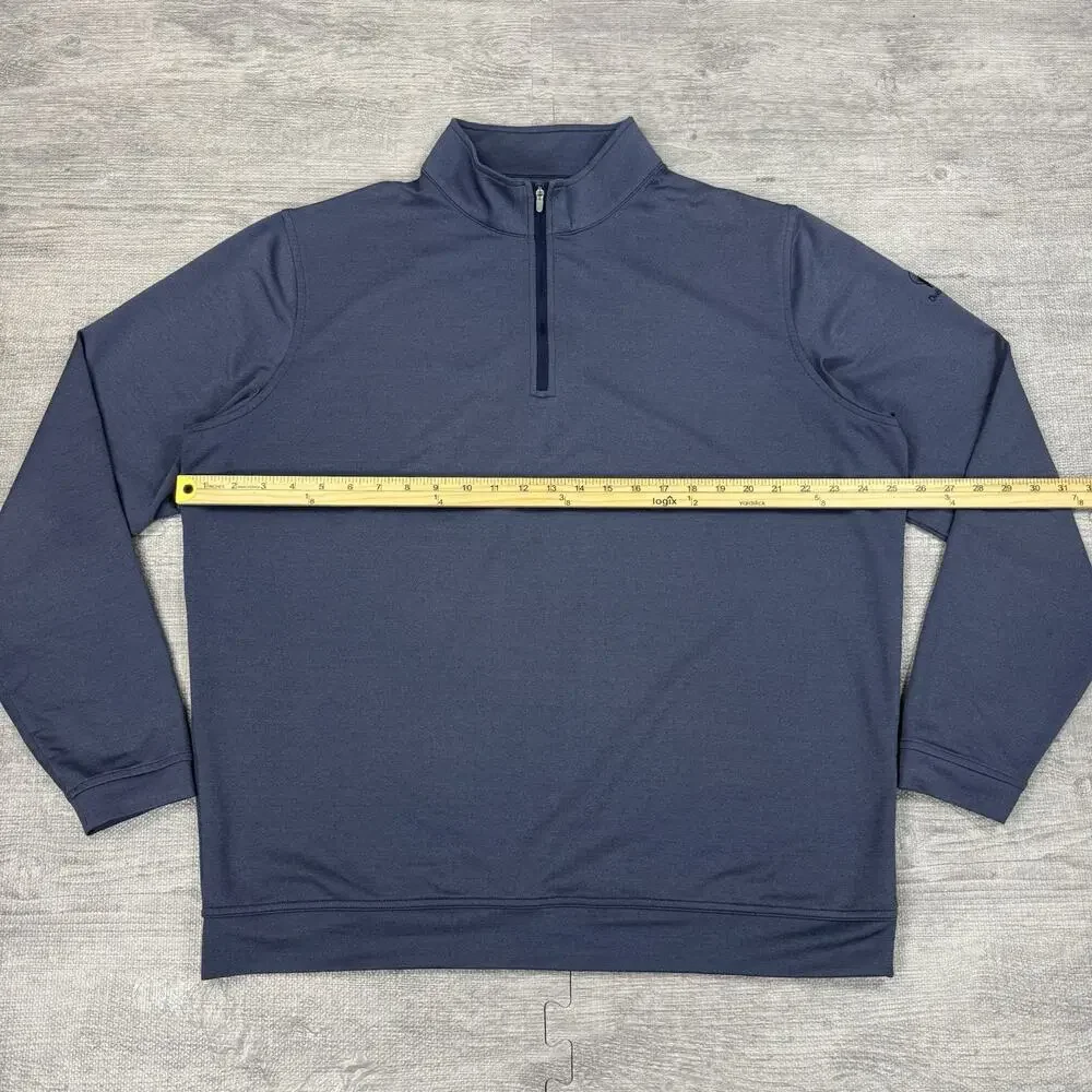 DeBordieu Golf Club Peter Millar 1/4 Zip Perth Pullover Blue Logo Men sz XL EUC